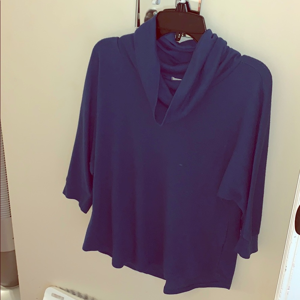 blue turtle neck